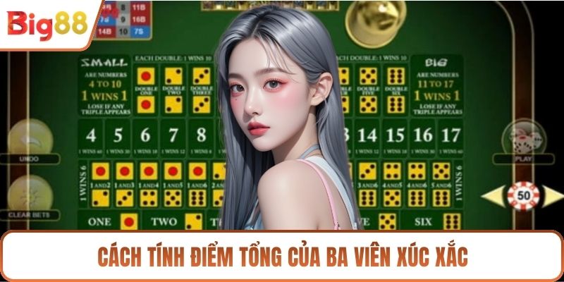 Cách tính điểm tổng của ba viên xúc xắc