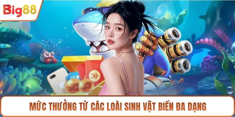 Mức thưởng từ các loài sinh vật biển đa dạng